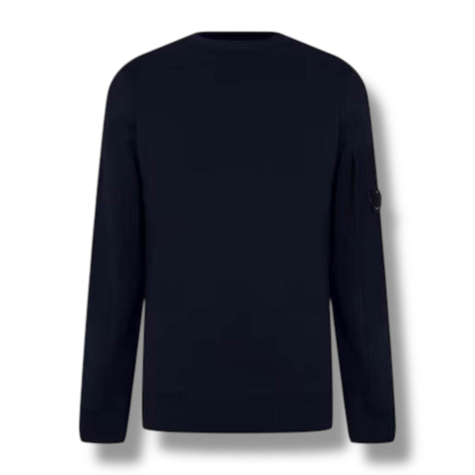 CP COMPANY LENS ARM CREWNECK SWEATSHIRT NAVY BLUE