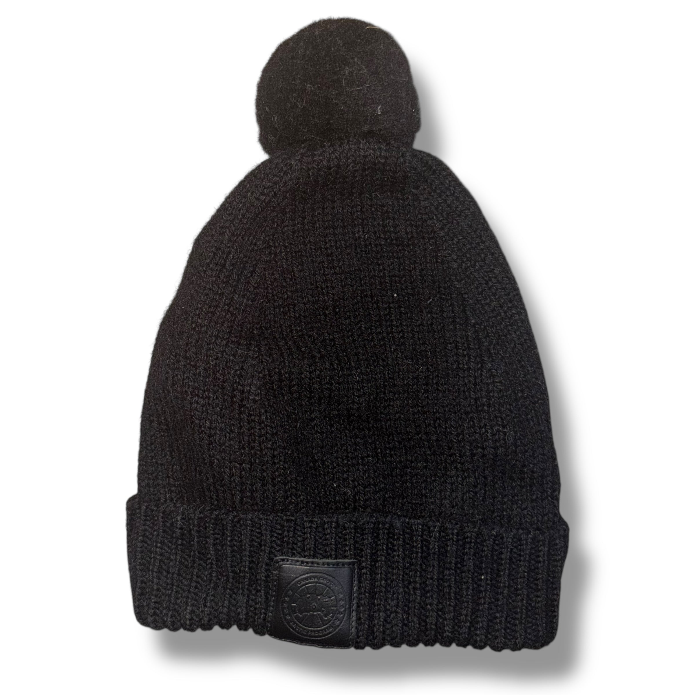 CANADA GOOSE WOMENS BOBBLE BEANIE HAT BLACK