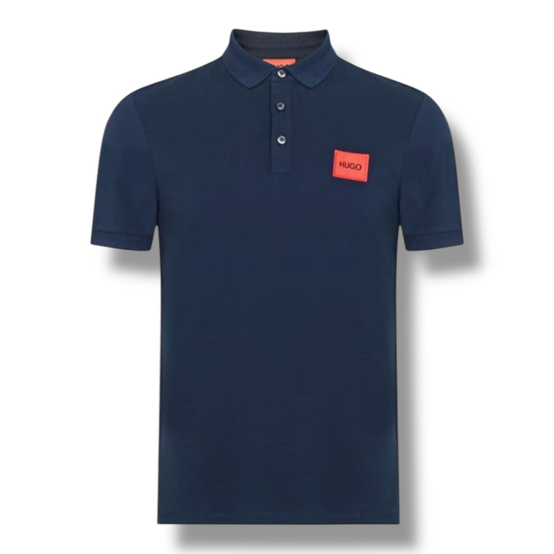 HUGO RED PATCH POLO SHIRT NAVY BLUE