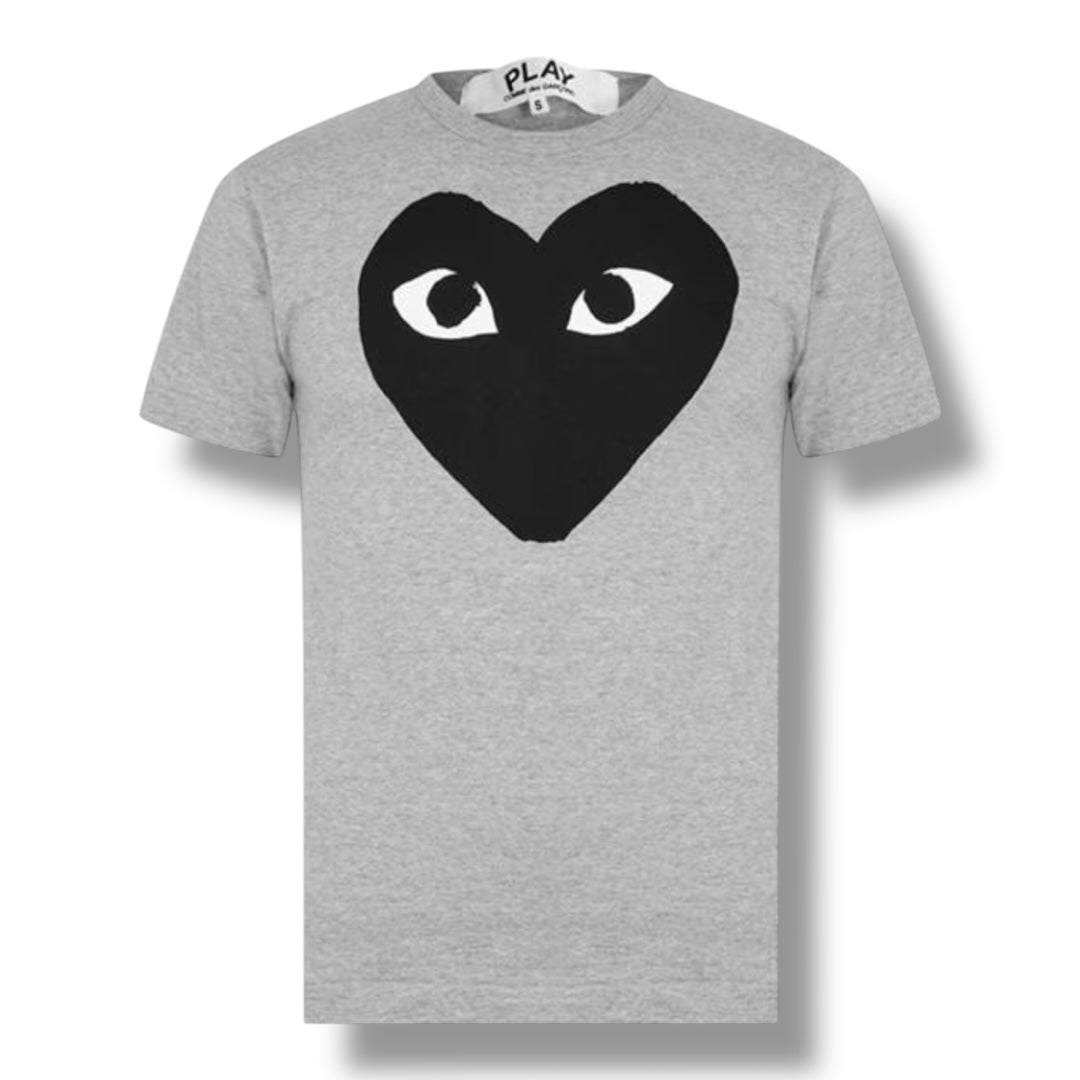 COMME DES GARÇONS PLAY BIG PEEPING HEART T-SHIRT GREY / BLACK