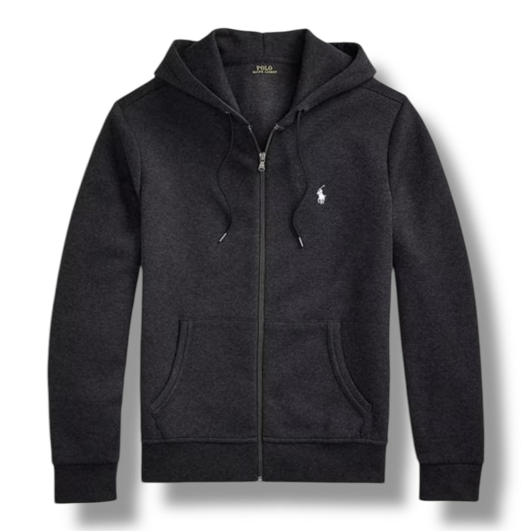 RALPH LAUREN ZIP UP TECH HOODIE BLACK
