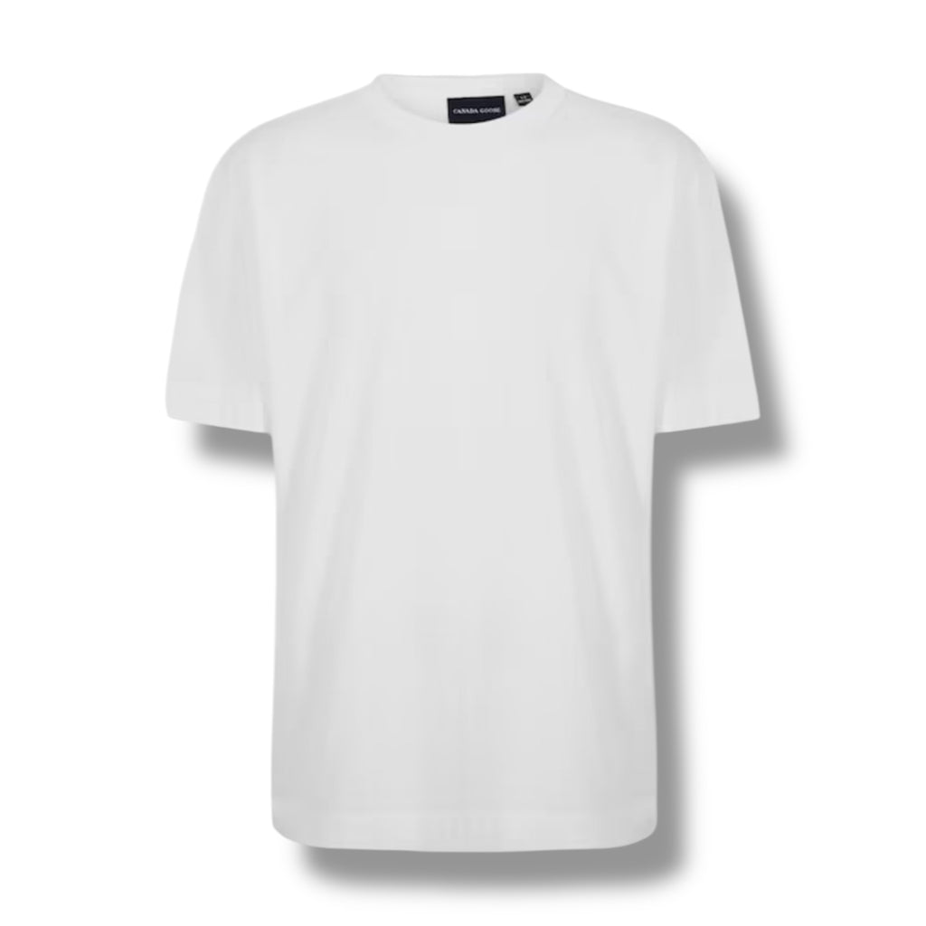CANADA GOOSE EMBROIDERED BADGE LOGO T-SHIRT WHITE