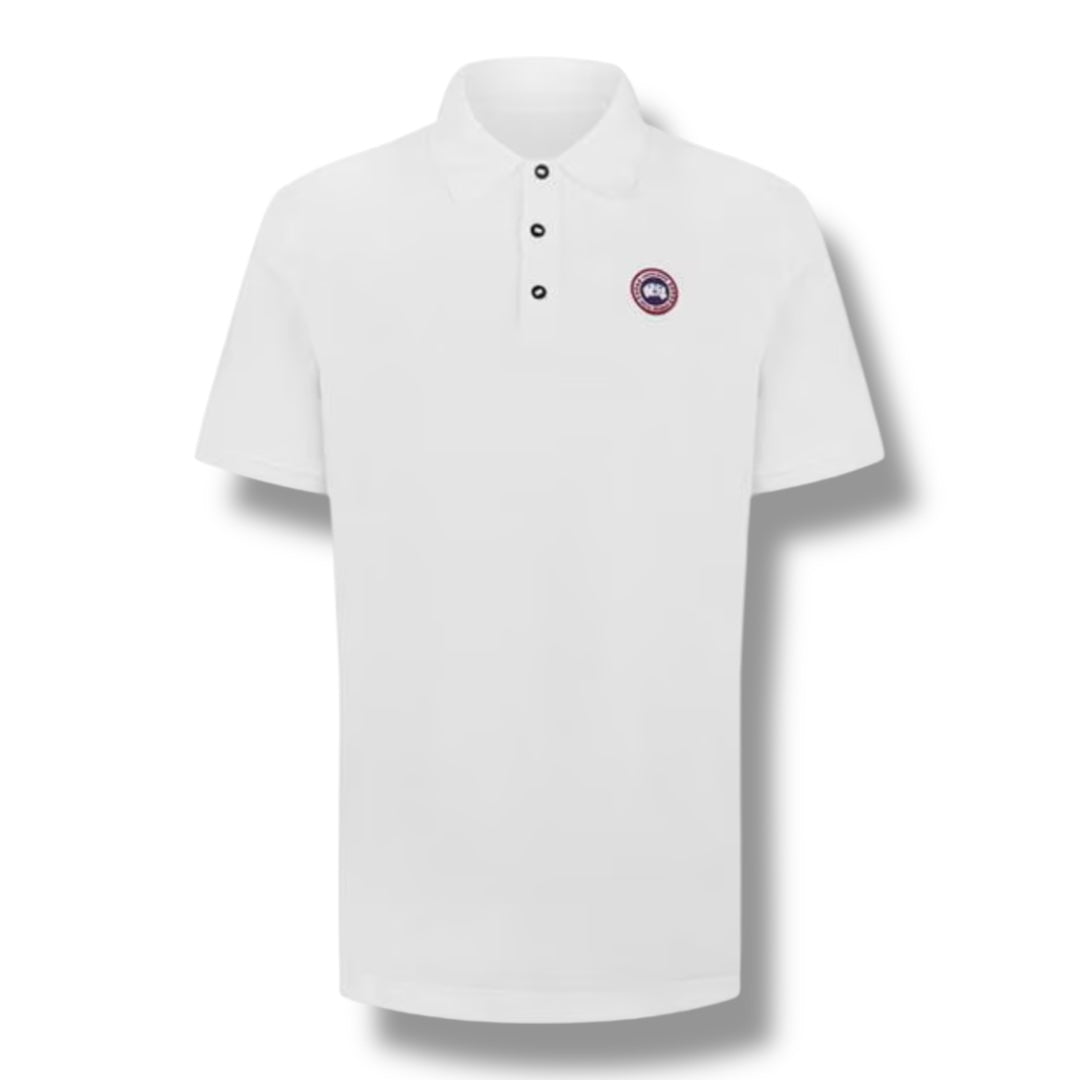 CANADA GOOSE PATCH POLO SHIRT WHITE