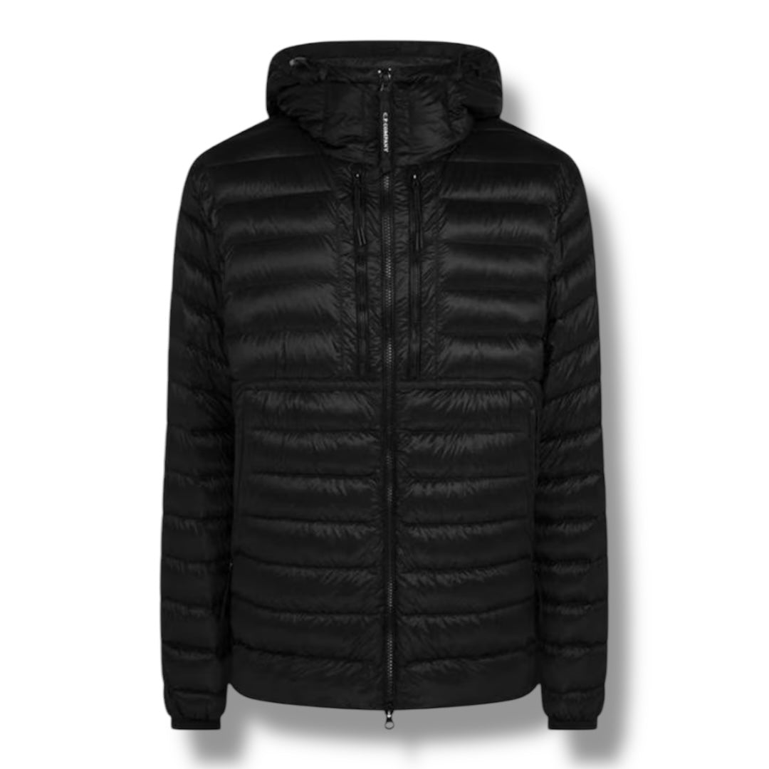 CP COMPANY DD SHELL GOGGLE DOWN PUFFER JACKET BLACK