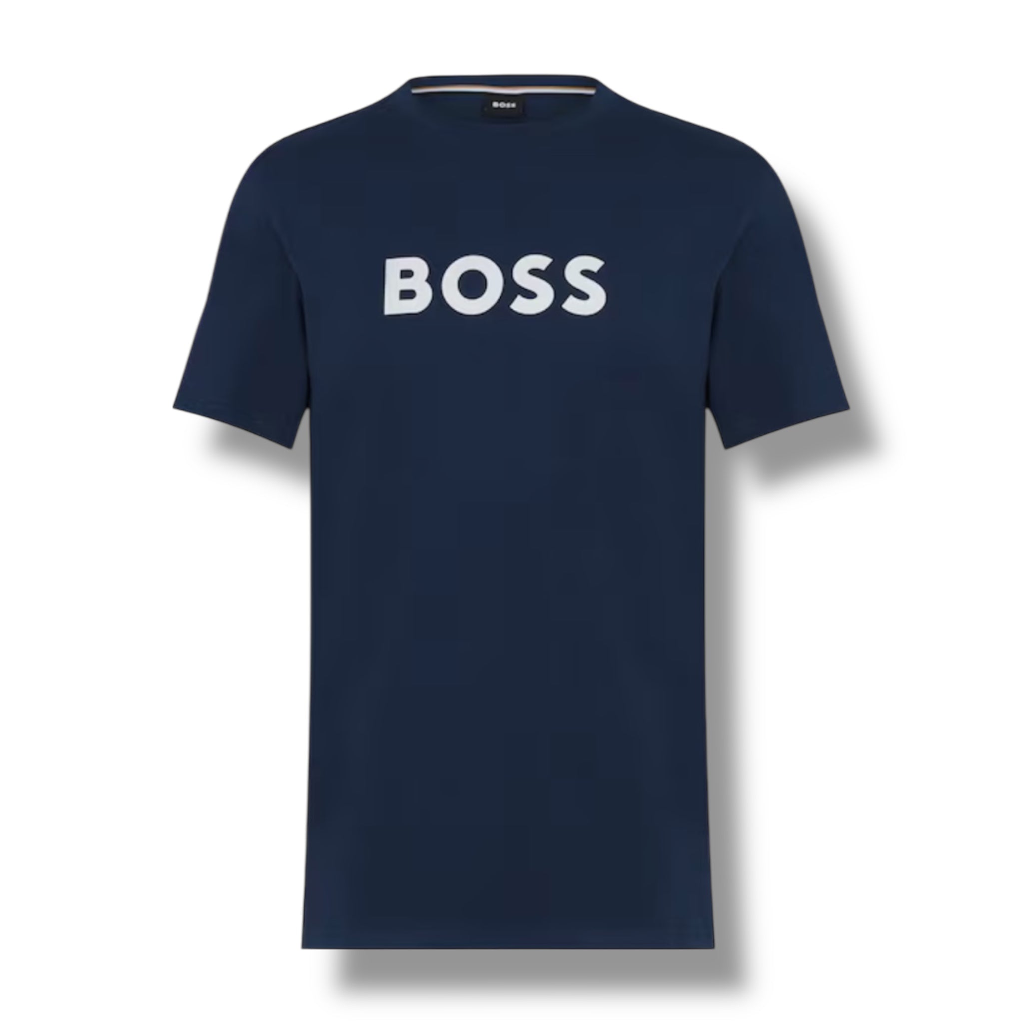 HUGO BOSS BIG LOGO T-SHIRT & SWIM SHORTS COMBO NAVY BLUE