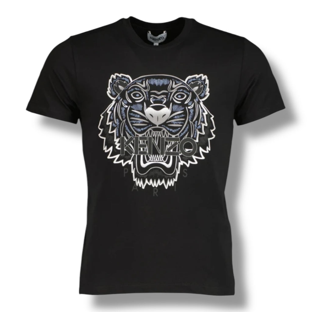 KENZO ICON TIGER T-SHIRT BLACK / BLUE METALLIC