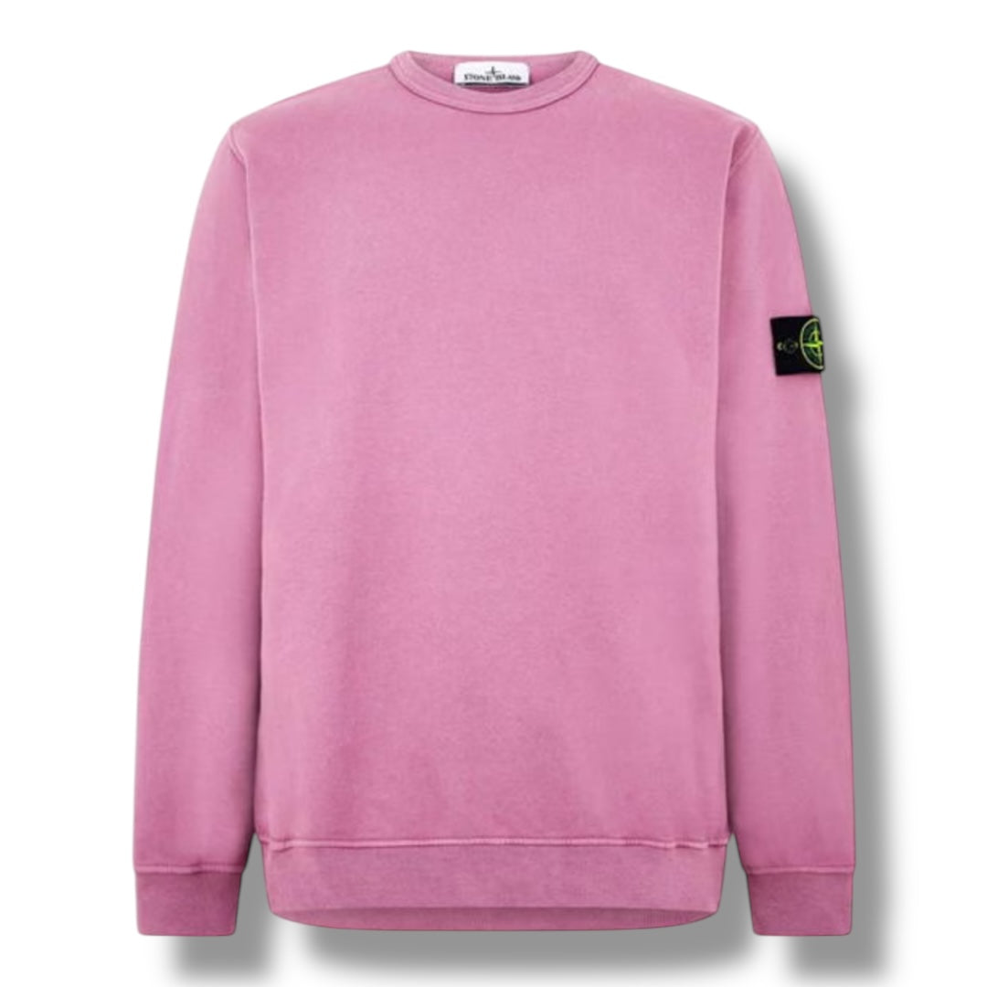 STONE ISLAND ARM BADGE CREWNECK SWEATSHIRT PINK