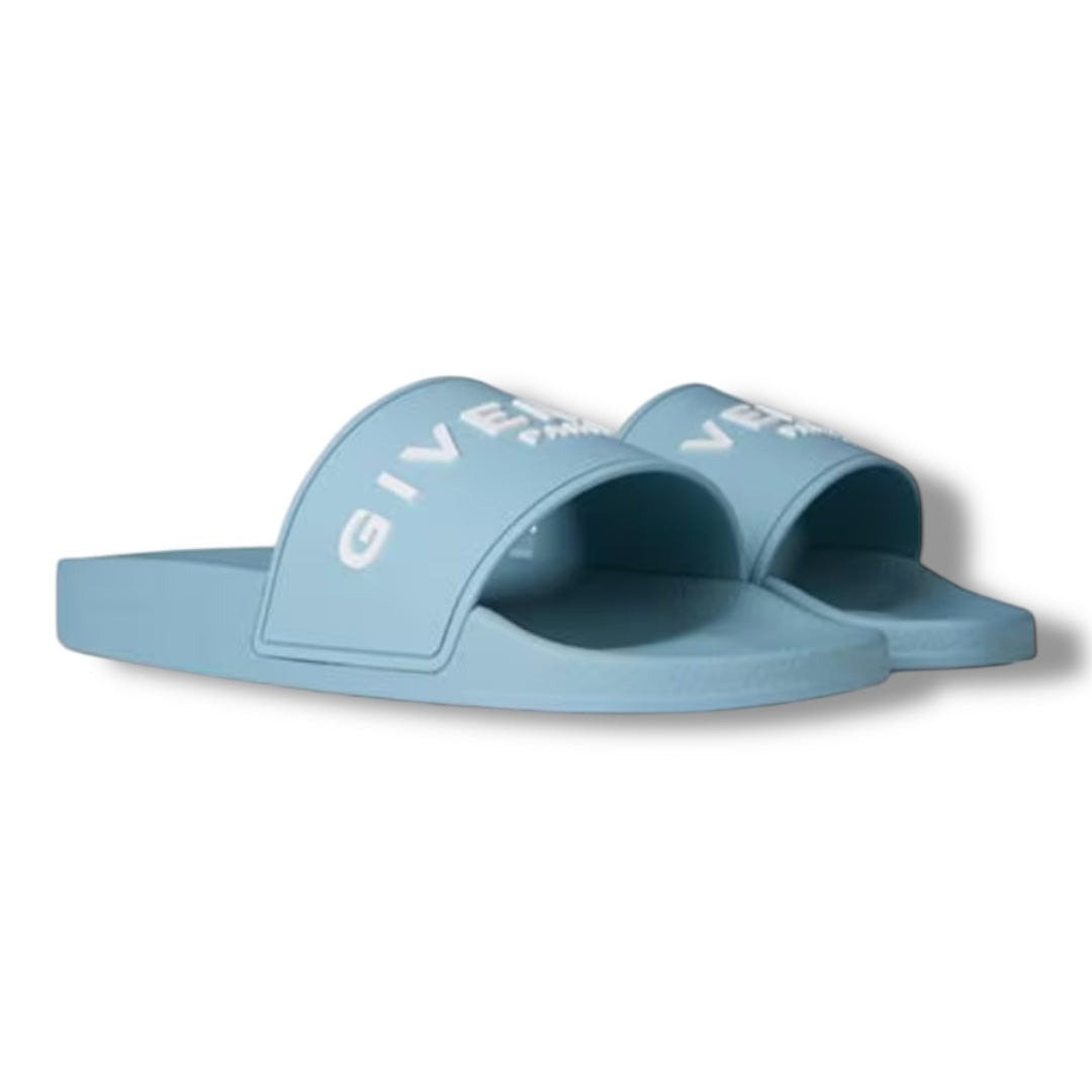 GIVENCHY CLASSIC LOGO POOL SLIDERS BLUE