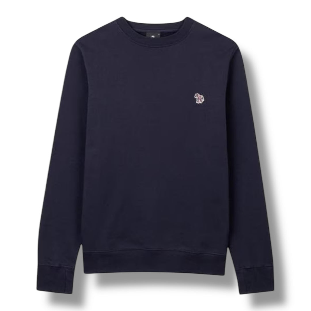 PAUL SMITH ZEBRA CHEST LOGO CREWNECK SWEATSHIRT NAVY BLUE
