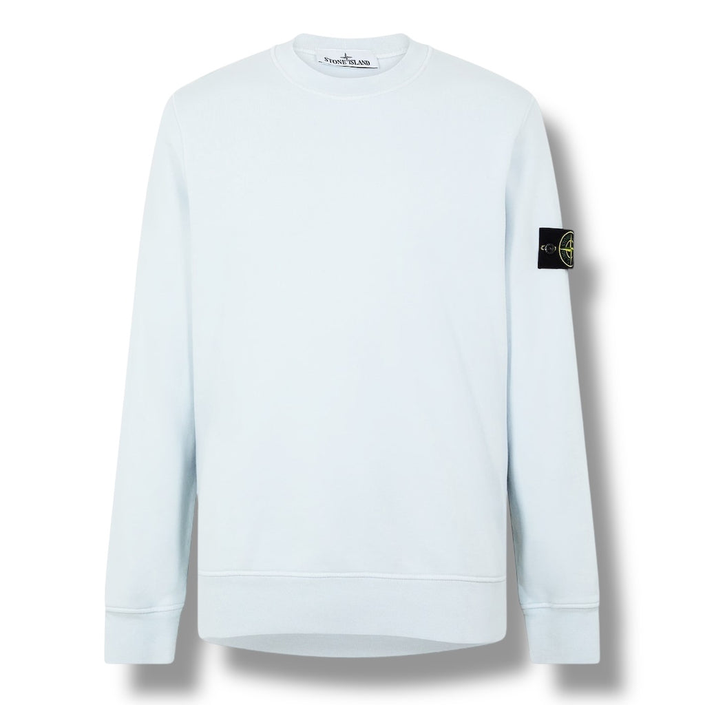 STONE ISLAND ARM BADGE CREWNECK SWEATSHIRT CIELO BLUE