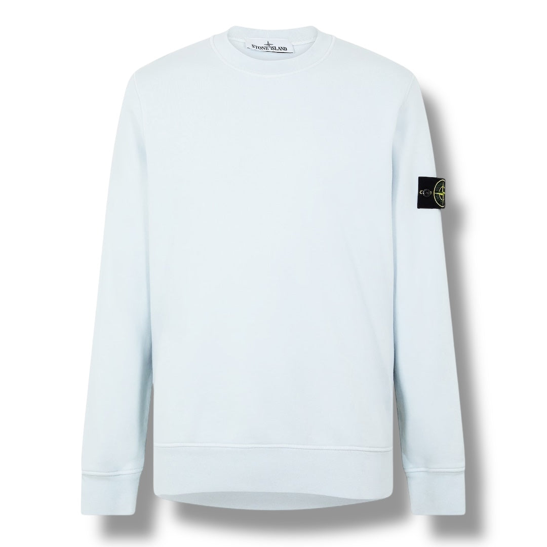 STONE ISLAND ARM BADGE CREWNECK SWEATSHIRT CIELO BLUE