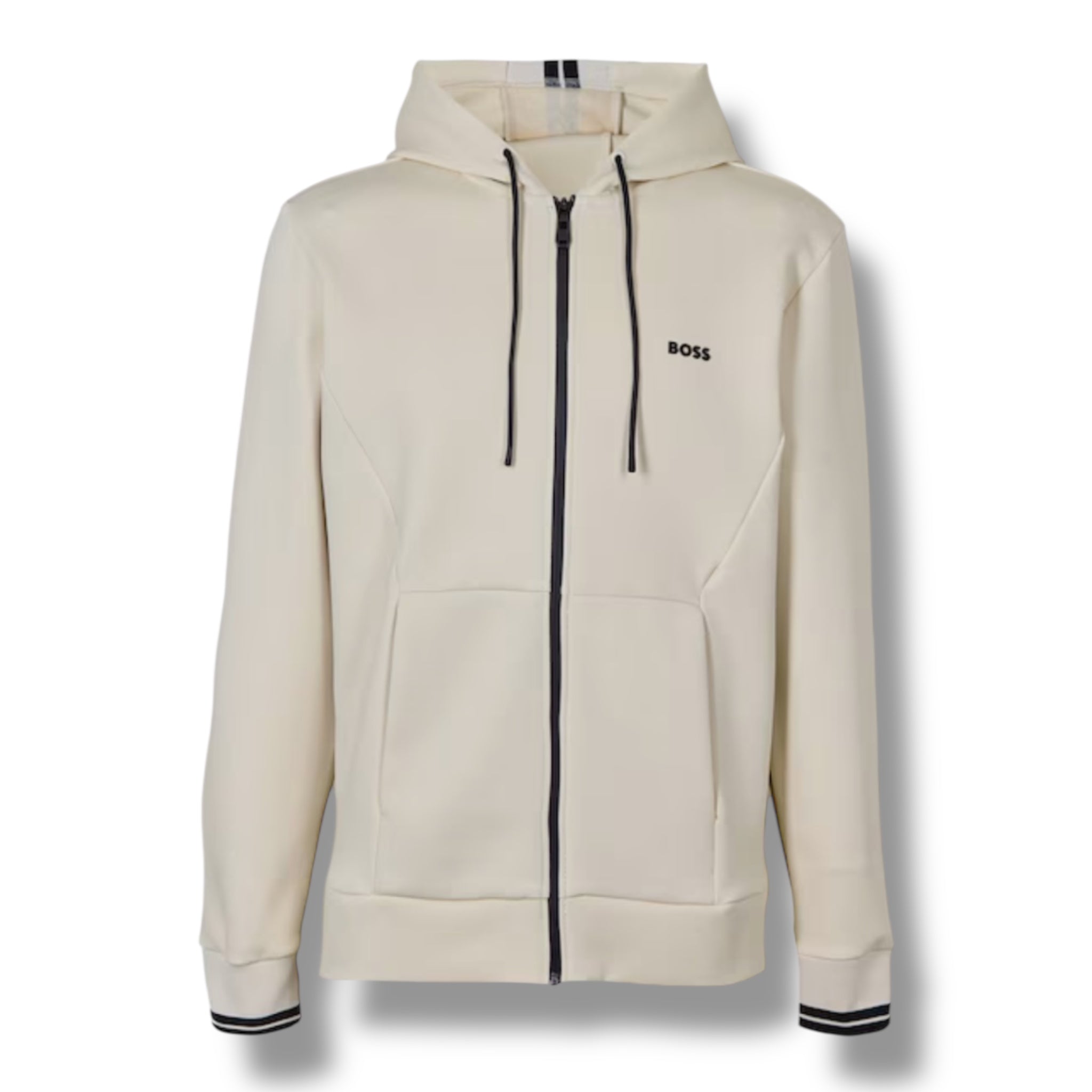 HUGO BOSS ZONE FULL ZIP HOODED TRACKSUIT BEIGE