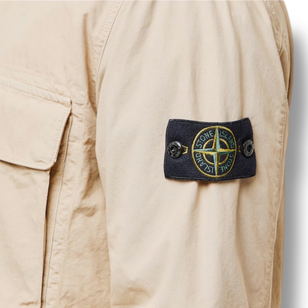 STONE ISLAND ZIP UP OVERSHIRT BEIGE