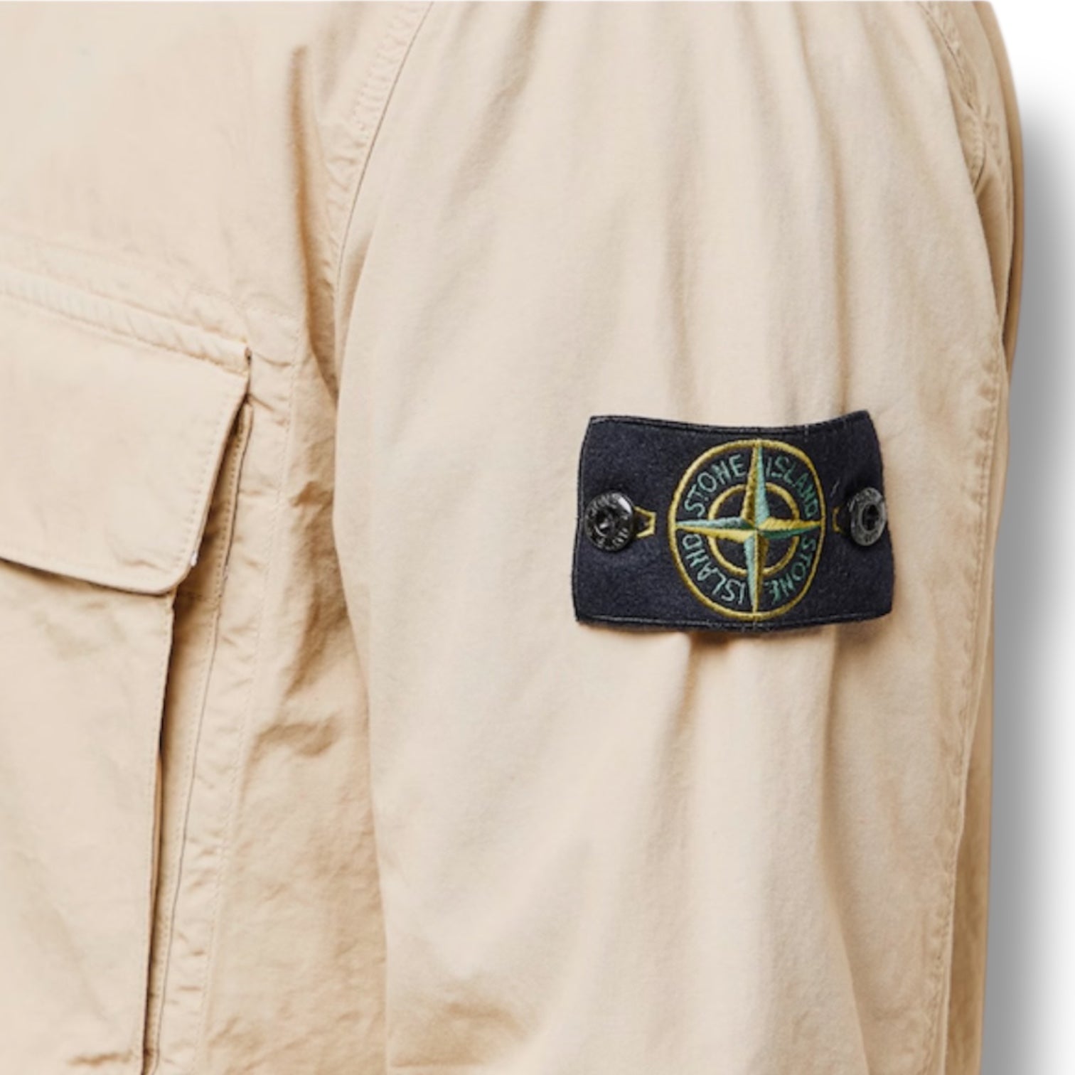 STONE ISLAND ZIP UP OVERSHIRT BEIGE