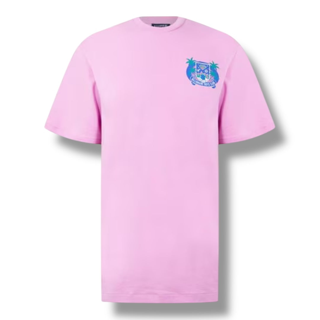 BILLIONAIRE BOYS CLUB TROPICAL CREST T-SHIRT PINK