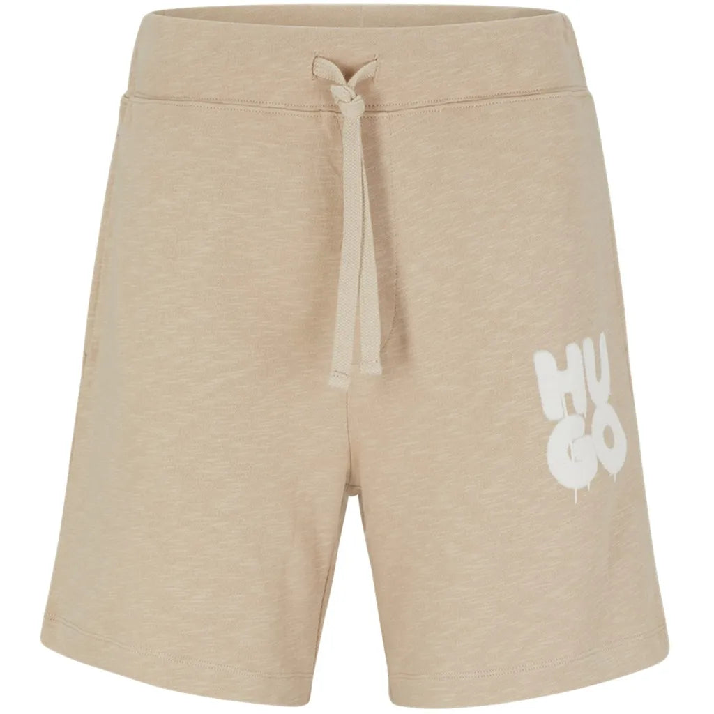 HUGO SPRAY STACKED JERSEY SHORTS BEIGE * SALE *