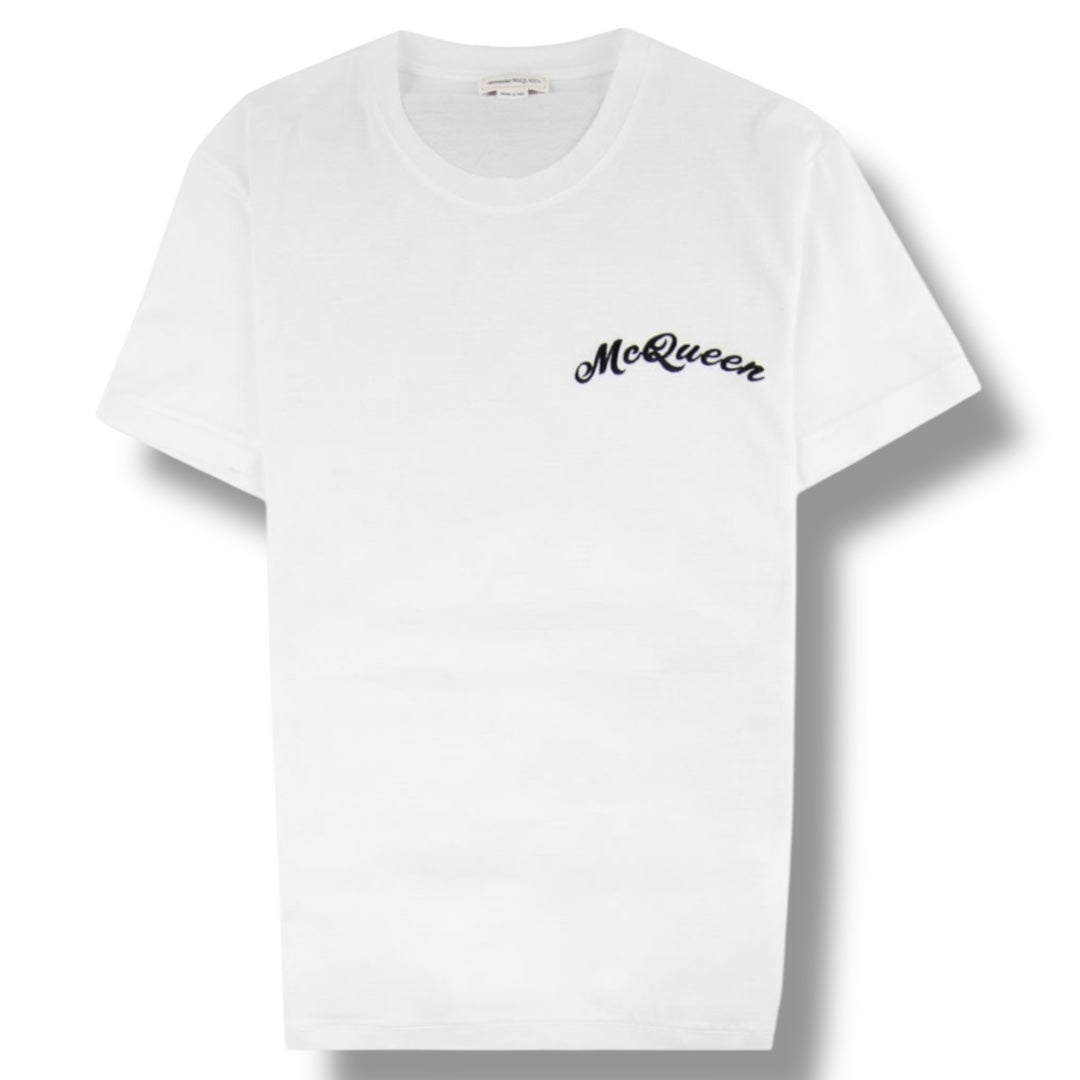 MCQUEEN SIGNATURE EMBROIDERED T-SHIRT WHITE