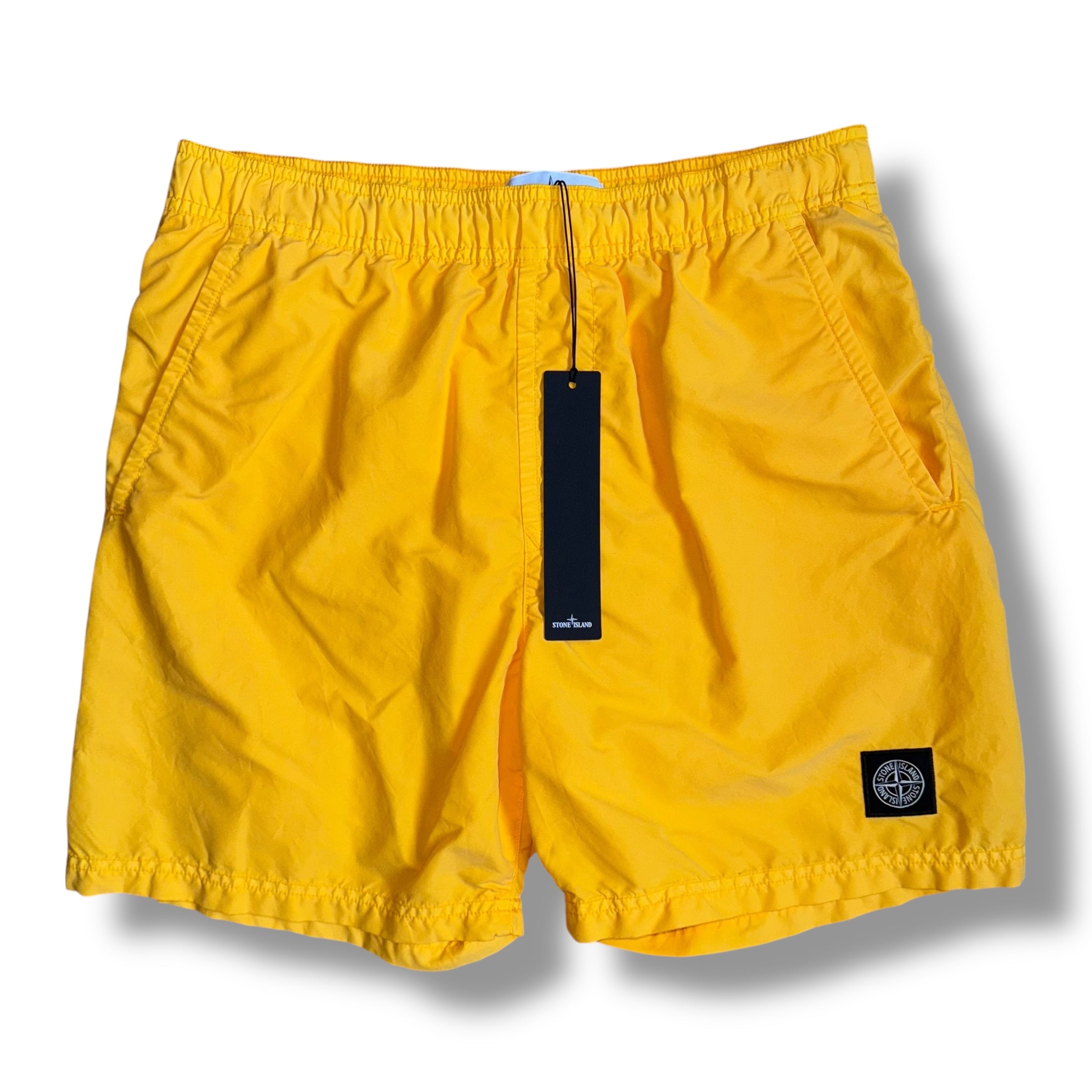 STONE ISLAND PATCH LOGO SWIM SHORTS YELLOW