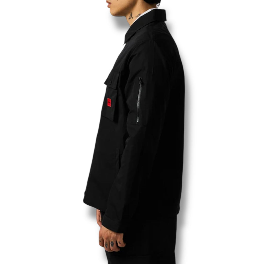 HUGO RED PATCH OVERSHIRT BLACK