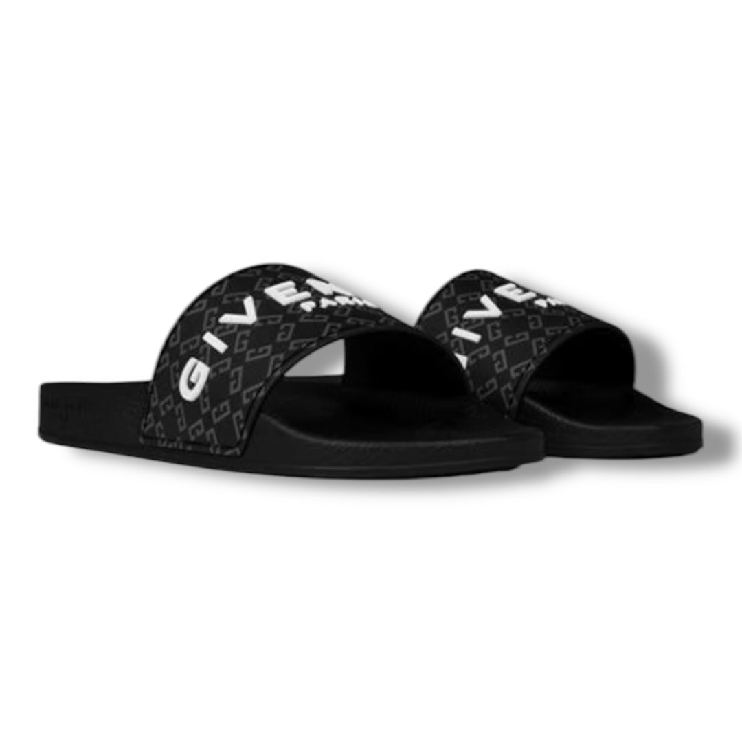 GIVENCHY LOGO POOL SLIDERS BLACK