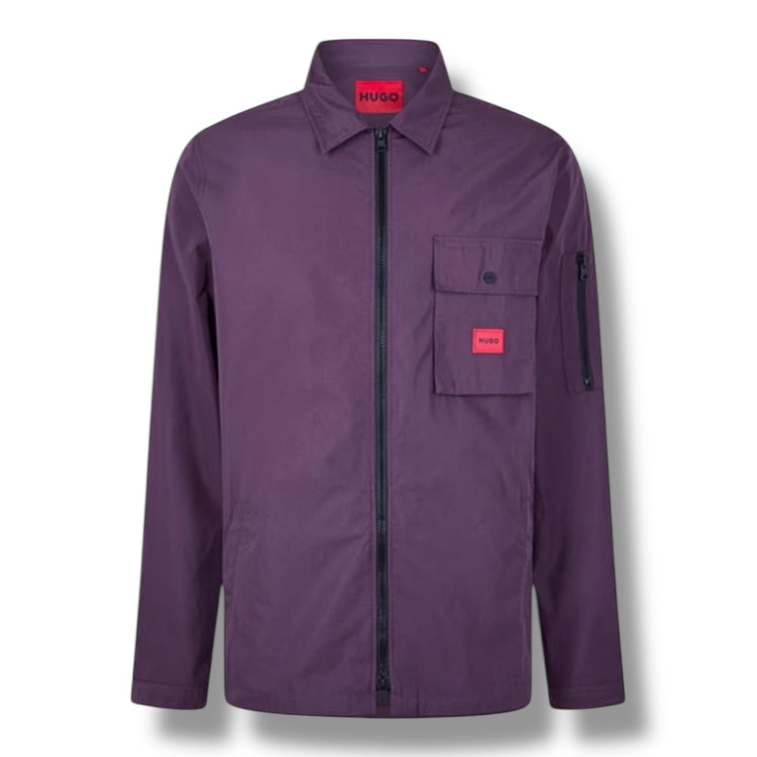 HUGO RED PATCH OVERSHIRT PURPLE