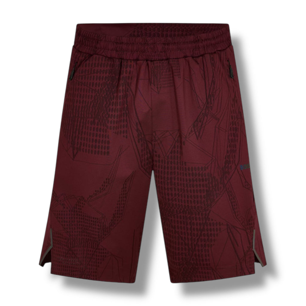 HUGO BOSS GYM KIT TECH 1/4 ZIP & SHORTS RED