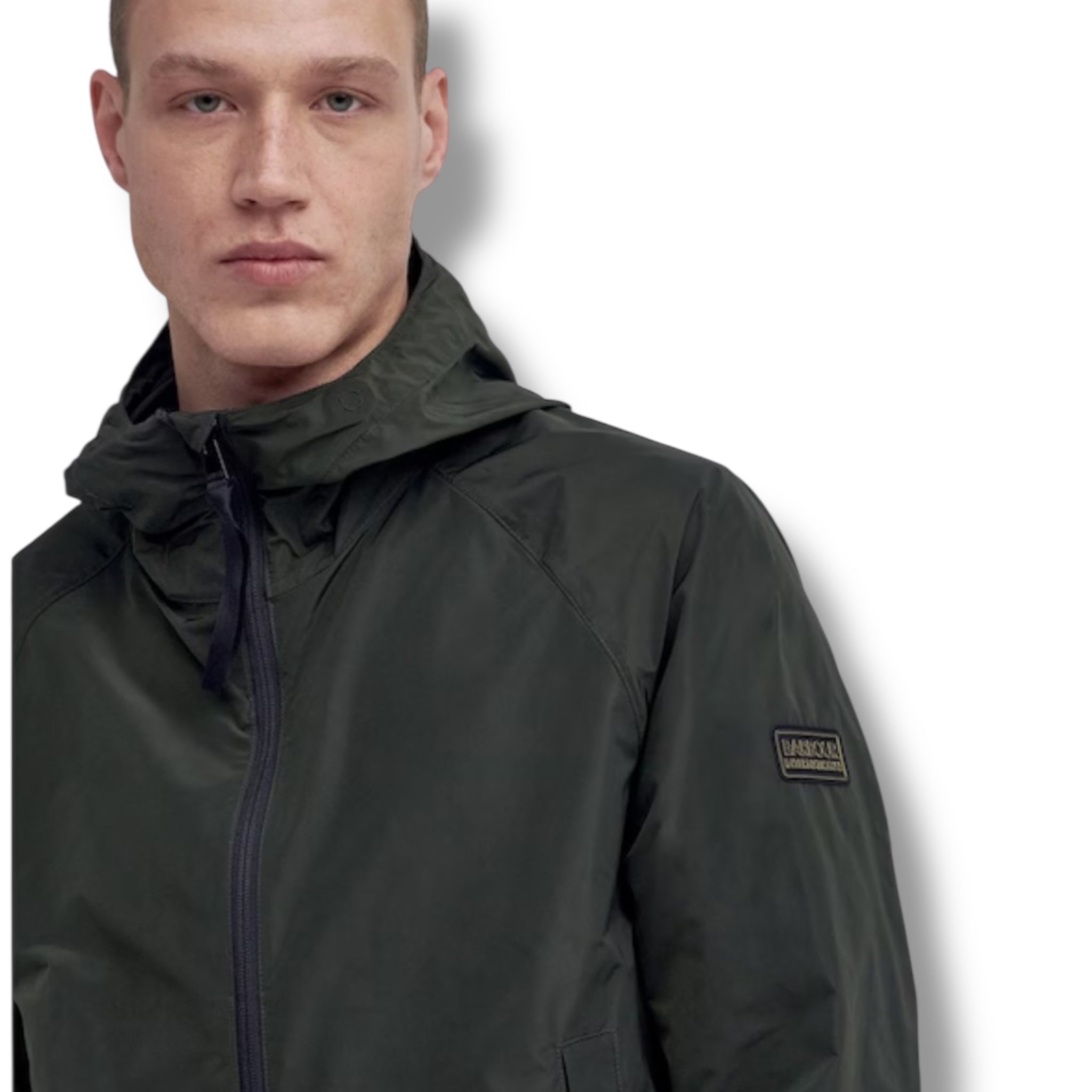 BARBOUR INTERNATIONAL PORTER HOODED RAIN JACKET SAGE GREEN