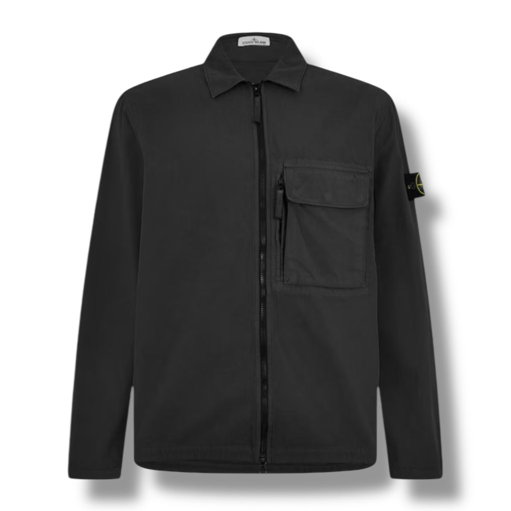 STONE ISLAND ZIP UP OVERSHIRT CHARCOAL GREY
