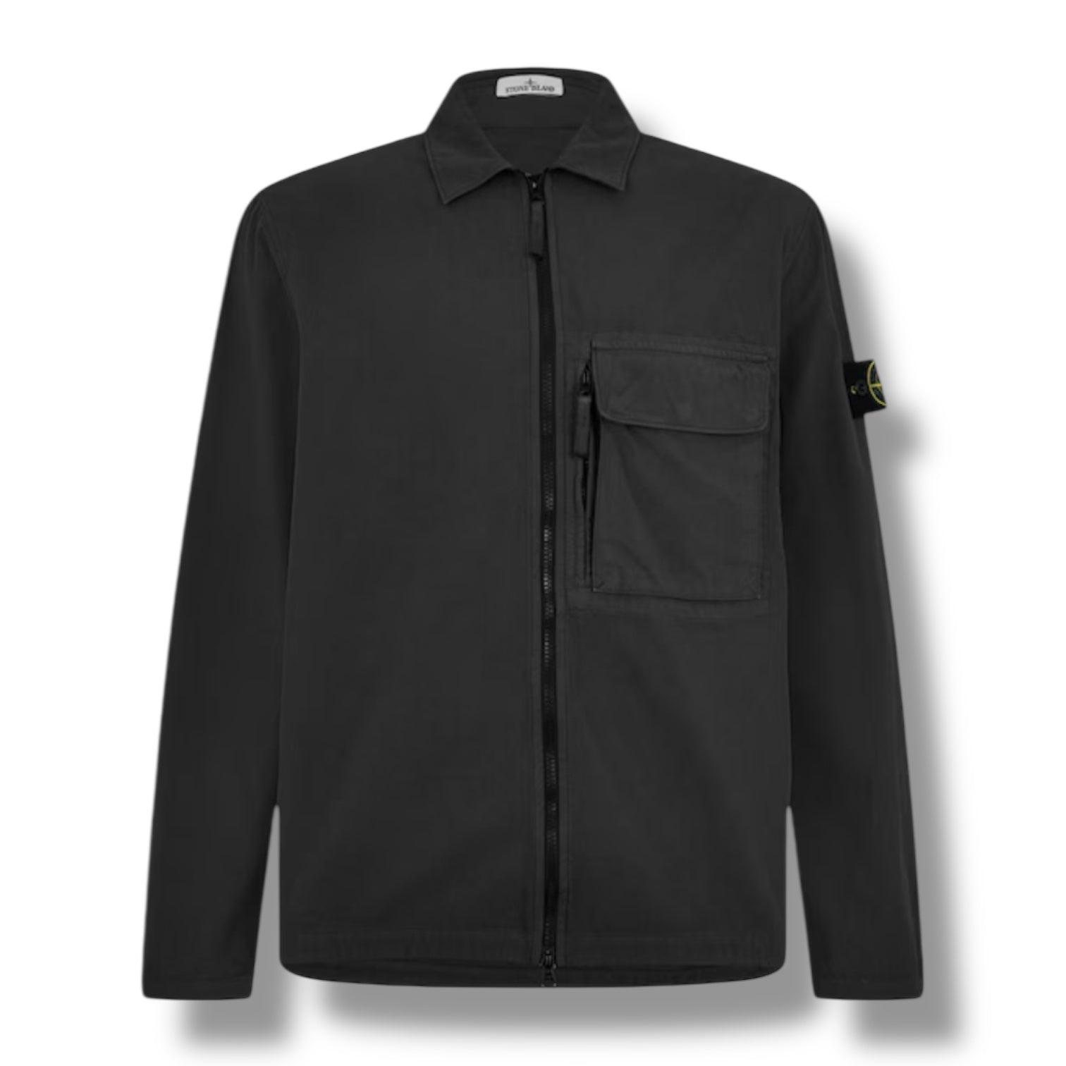 STONE ISLAND ZIP UP OVERSHIRT CHARCOAL GREY