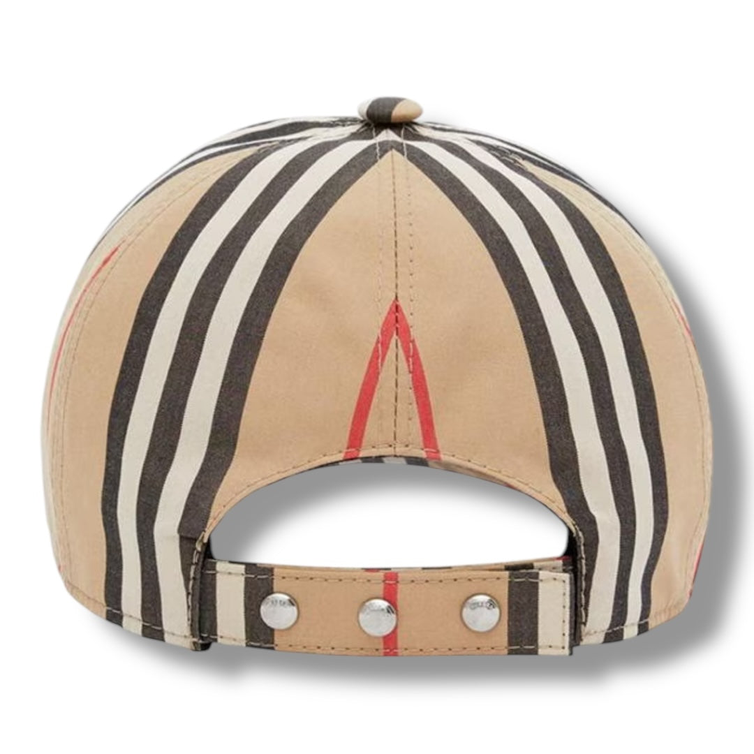 BURBERRY TB BASEBALL CAP STRIPE BEIGE