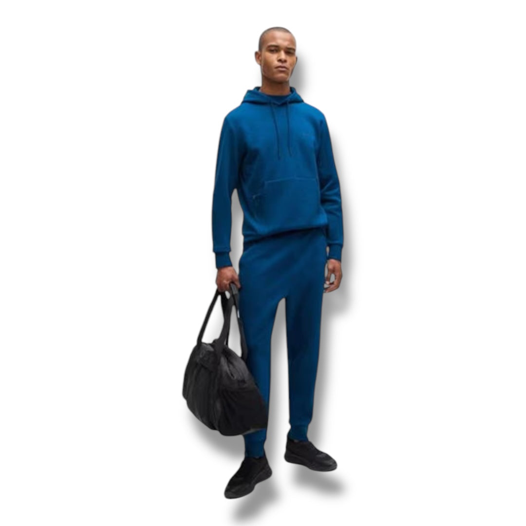 HUGO BOSS CURVED LOGO FULL ZIP HOODED TRACKSUIT BLUE
