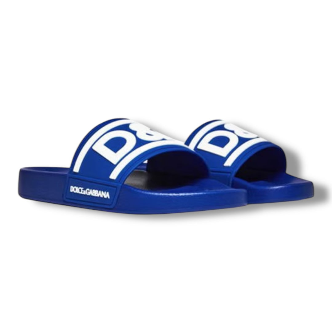 DOLCE & GABBANA D&G POOL SLIDERS BLUE