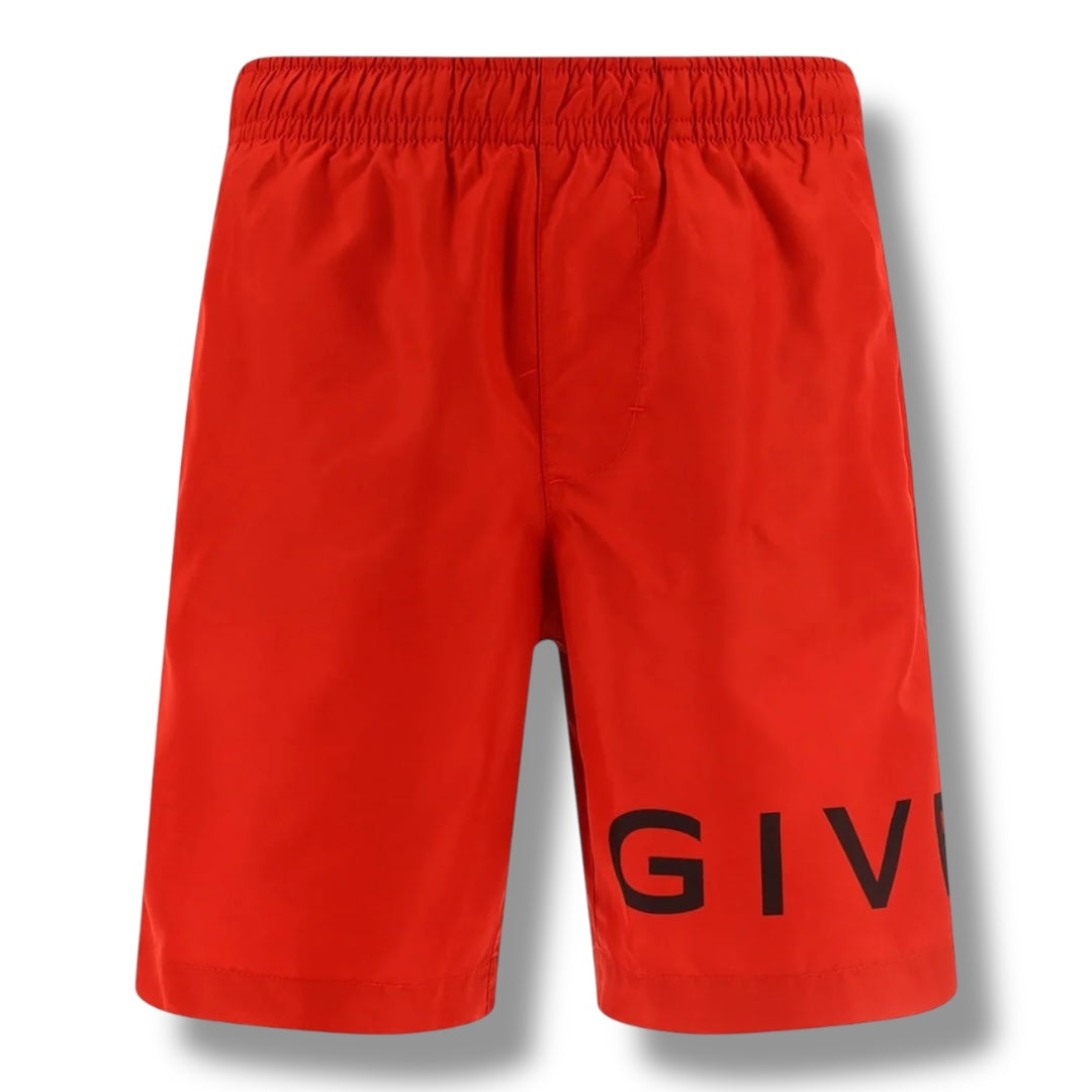 GIVENCHY LOGO SWIM SHORTS RED