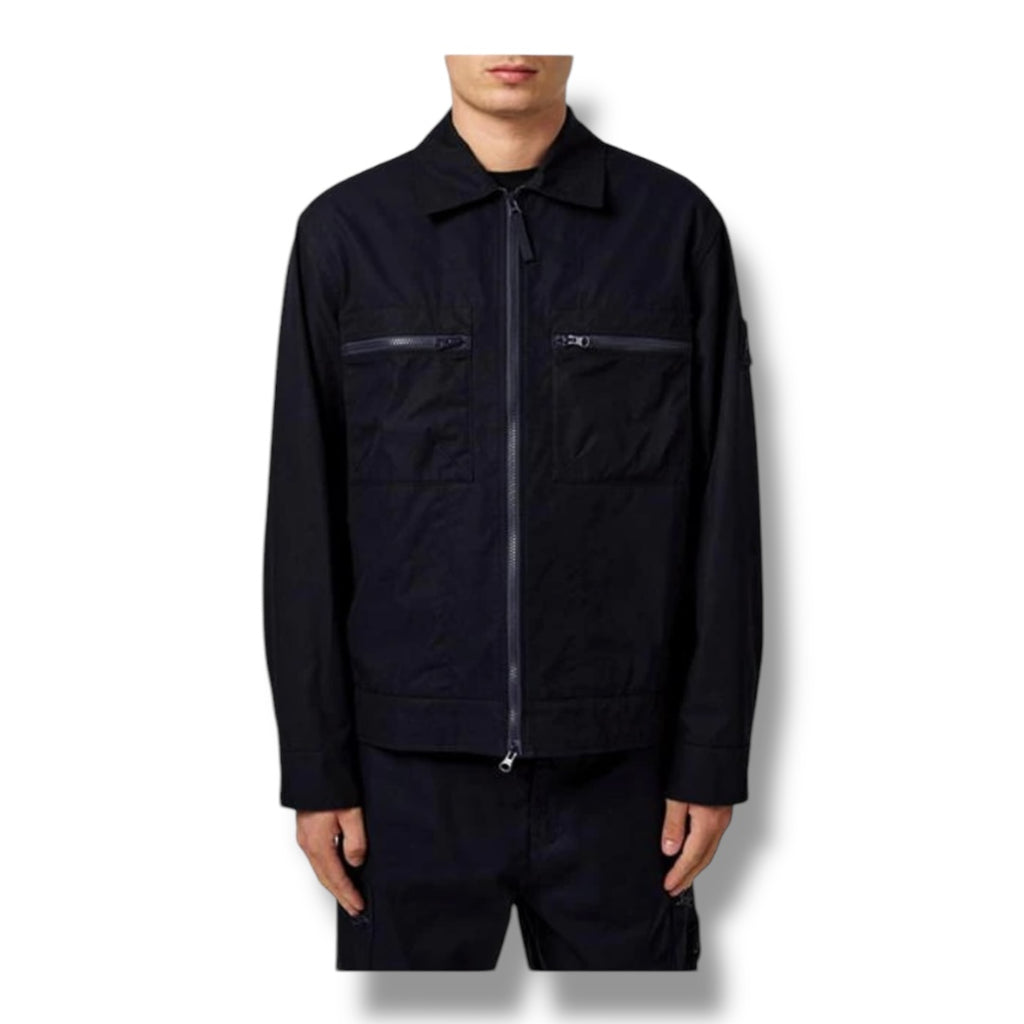 STONE ISLAND GHOST VENTILE OVERSHIRT NAVY BLUE