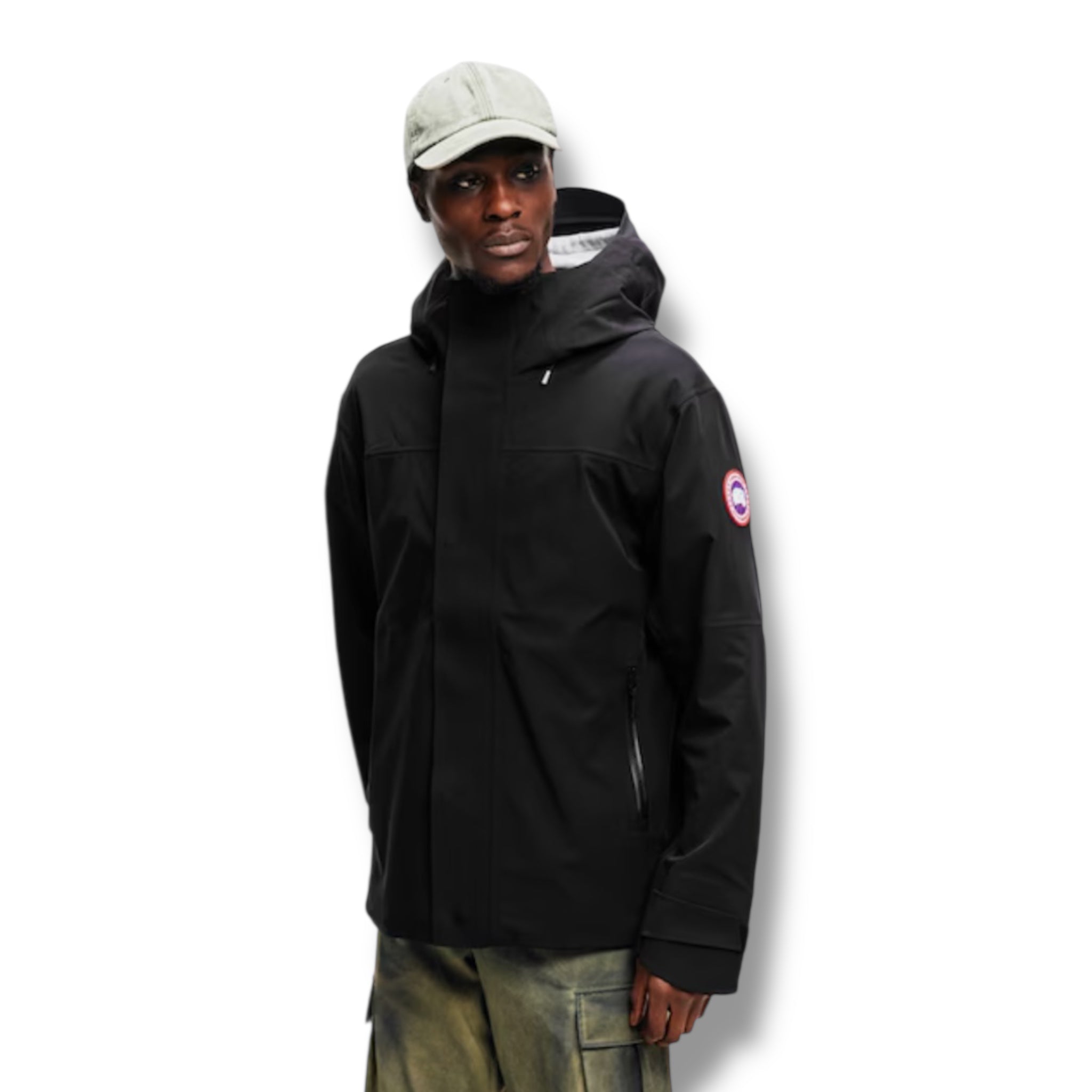 CANADA GOOSE RUPERT HOODED WATERPROOF RAIN JACKET BLACK