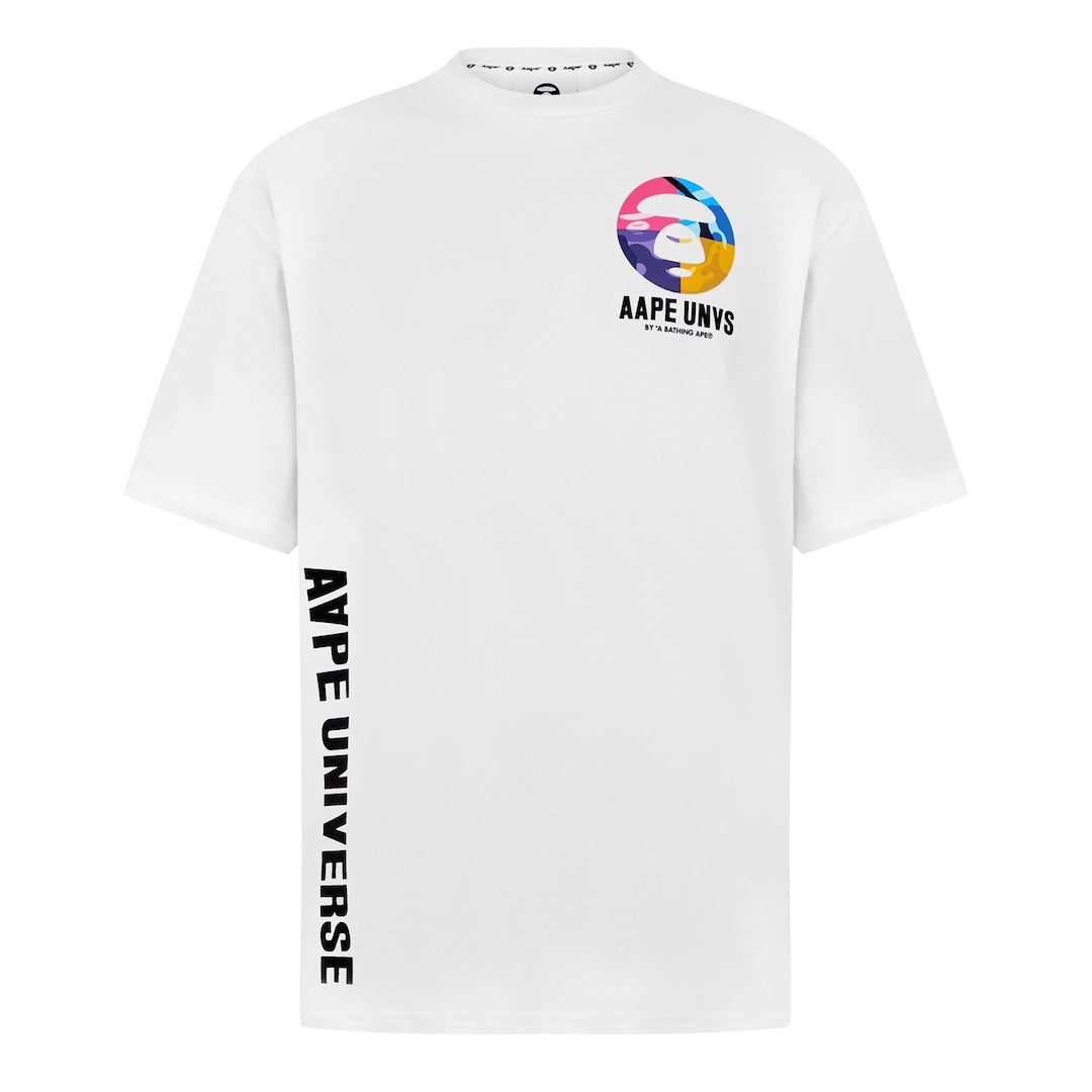 A BATHING APE AAPE UNIVERSE BONES T-SHIRT WHITE