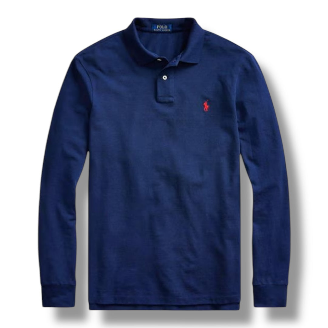 RALPH LAUREN CUSTOM FIT POLO SHIRT NAVY BLUE