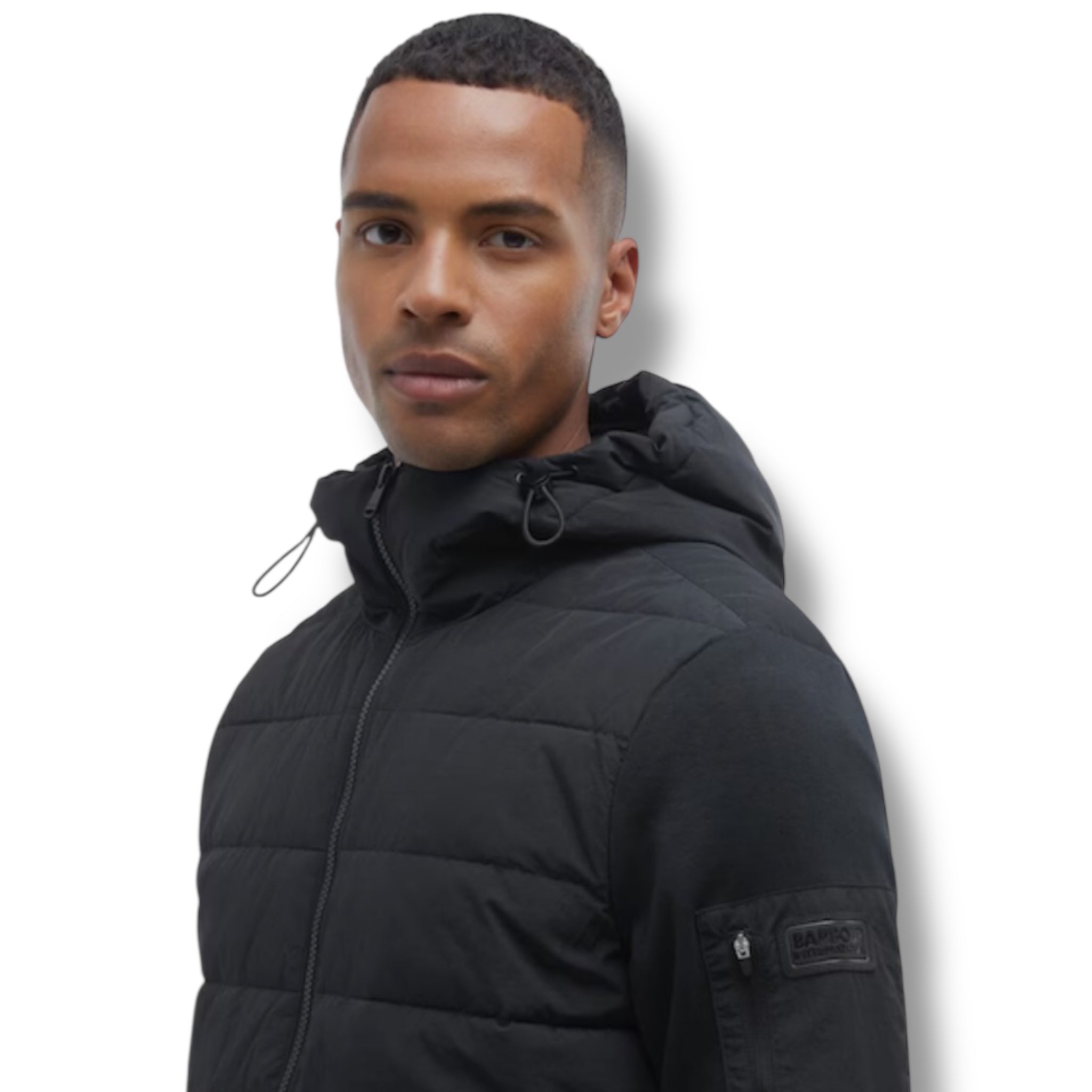 BARBOUR INTERNATION HYBRID HOODED JACKET BLACK