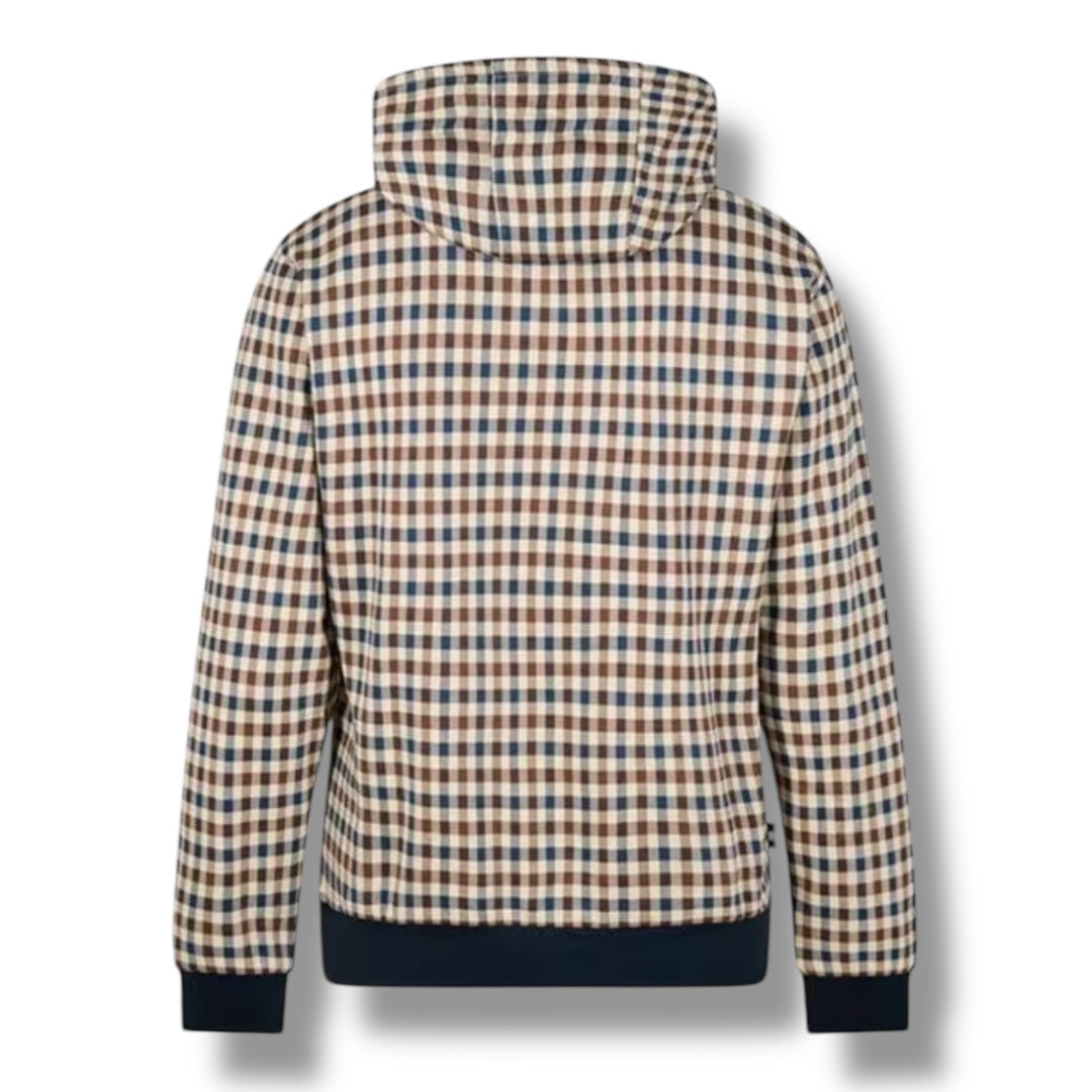 AQUASCUTUM ALL OVER CHECK OTTH HOODIE BEIGE