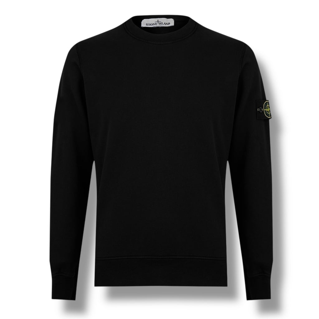 STONE ISLAND ARM BADGE CREWNECK SWEATSHIRT BLACK