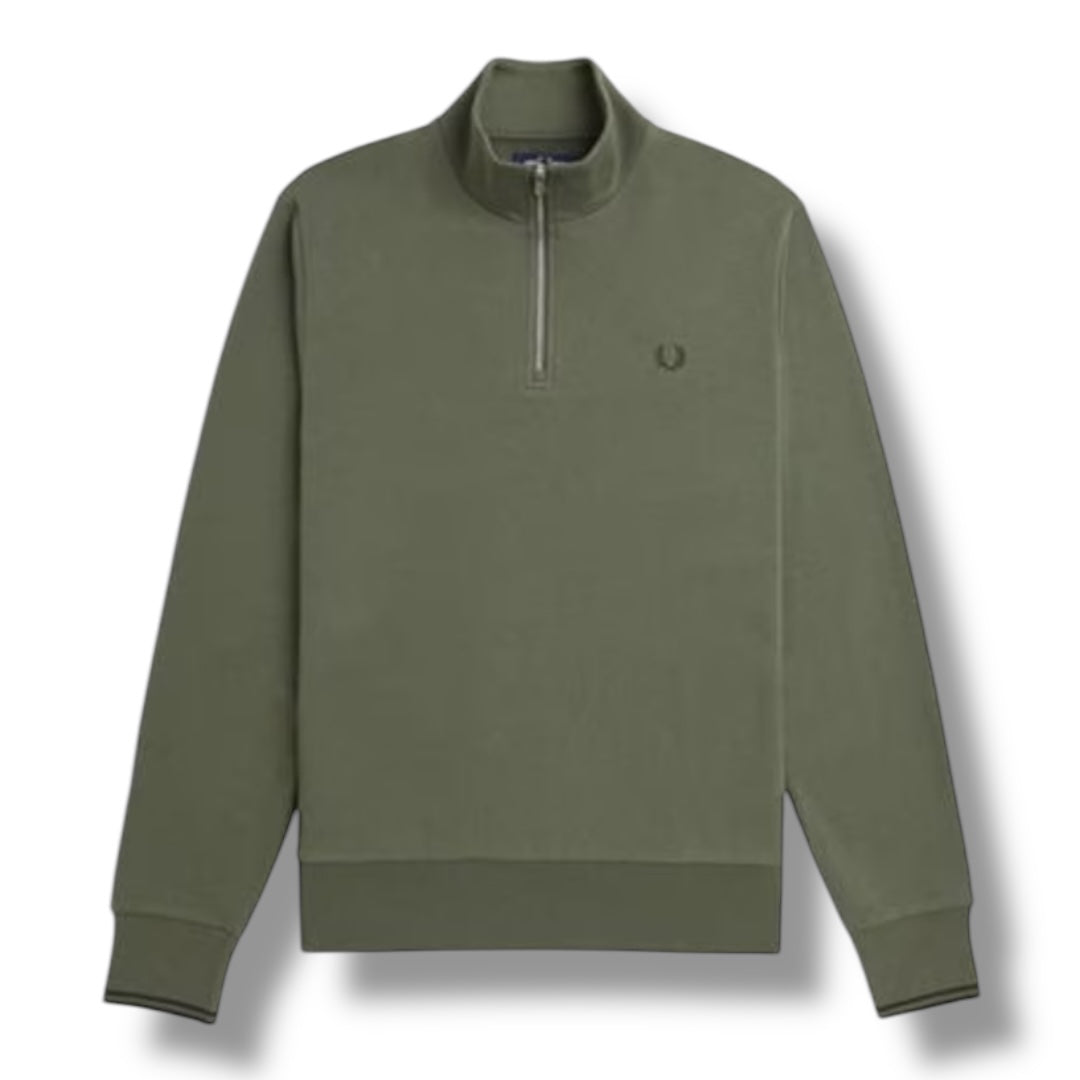 FRED PERRY 1/4 ZIP SWEATSHIRT GREEN