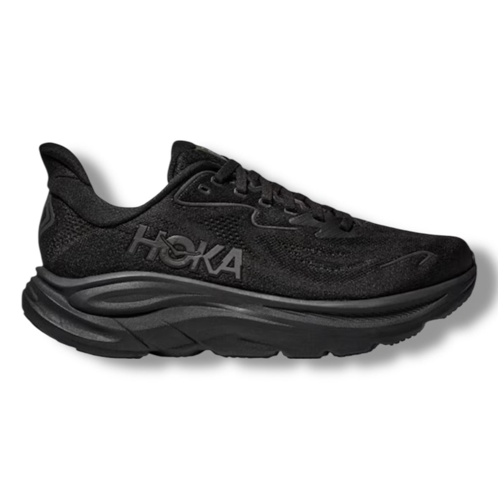 HOKA CLIFTON 10 RUNNING TRAINERS BLACK
