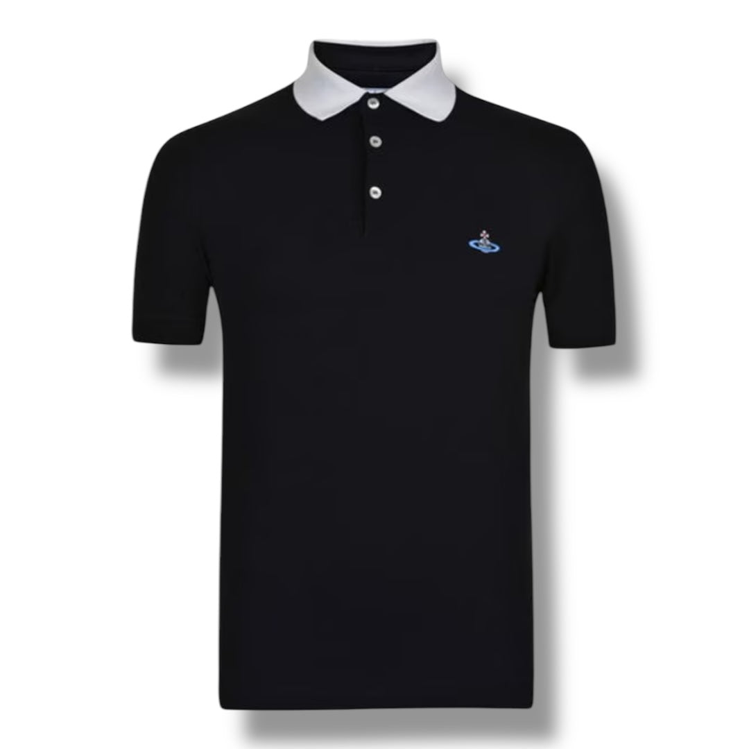 VIVIENNE WESTWOOD COLLAR POLO SHIRT BLACK