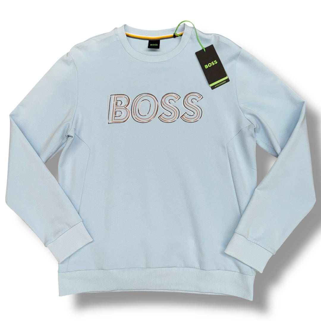 HUGO BOSS EMBROIDERED LOGO SWEATERSHIRT SKY BKUE *SALE*