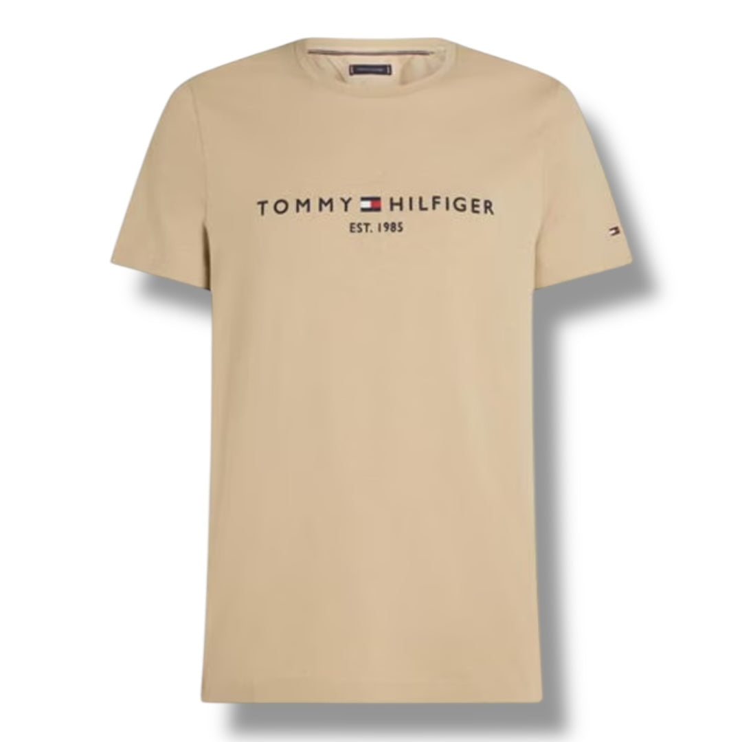 TOMMY HILFIGER LOGO T-SHIRT BEIGE