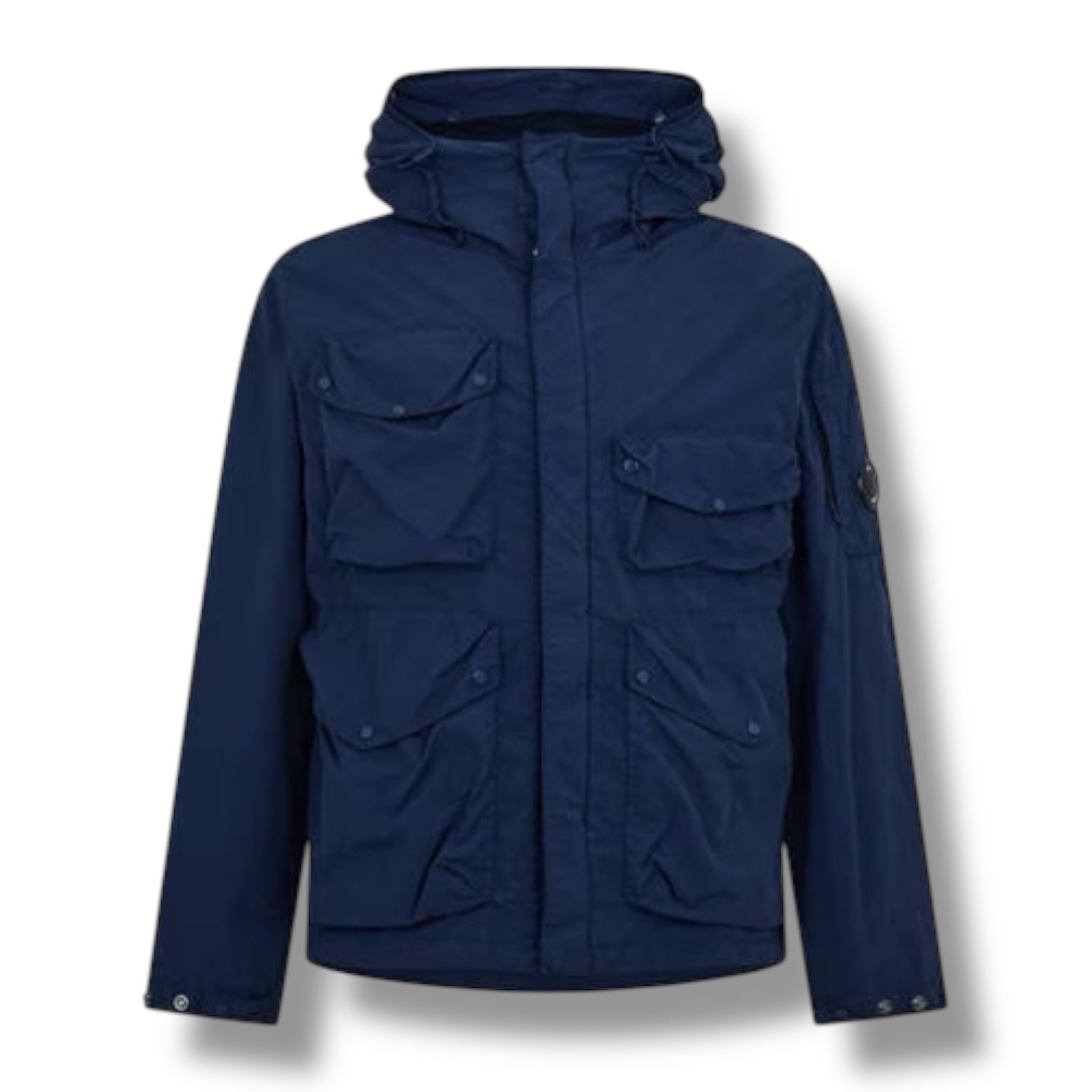 CP COMPANY HOODED GOOGLE JACKET NAVY BLUE