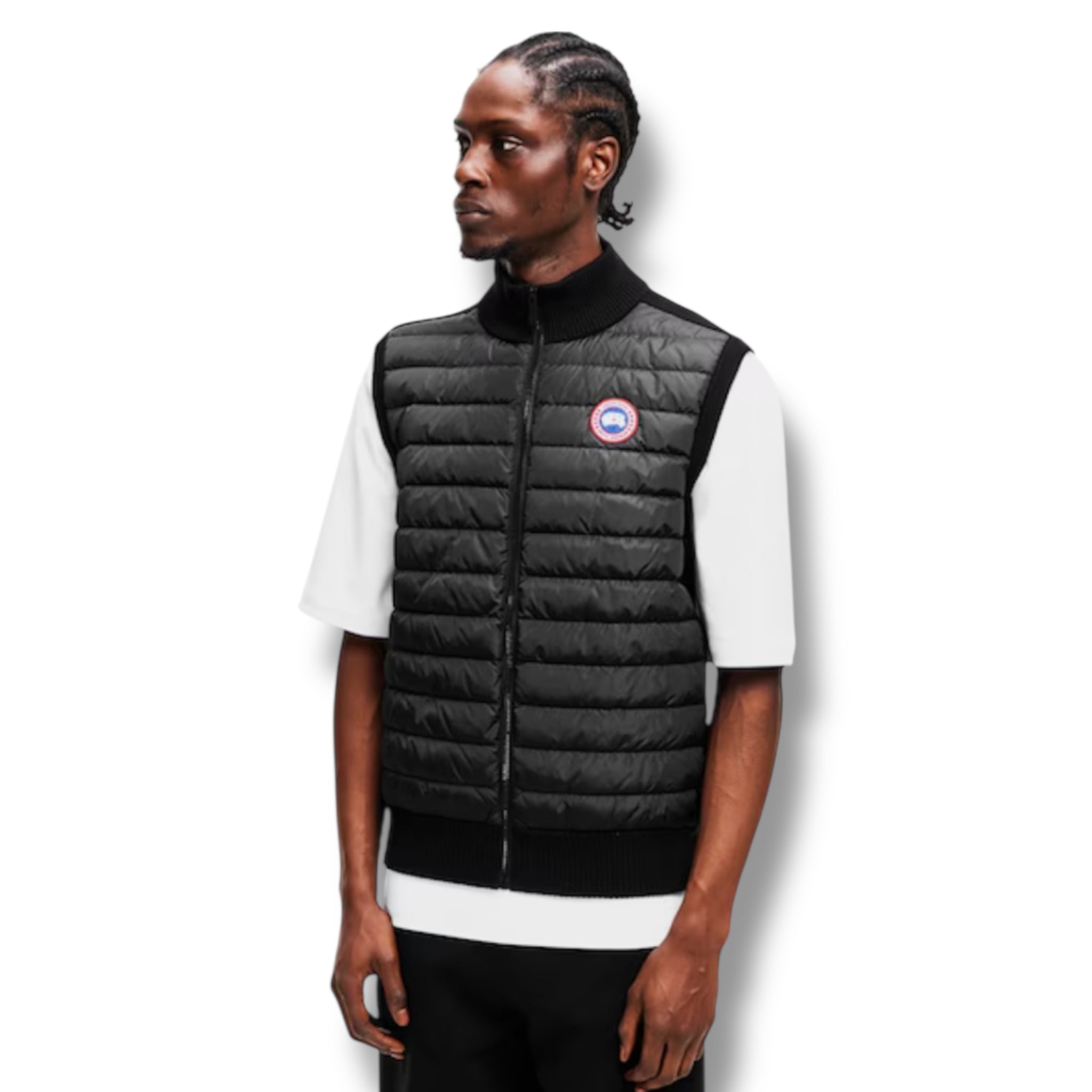 CANADA GOOSE HYBRID KNIT GILET BLACK
