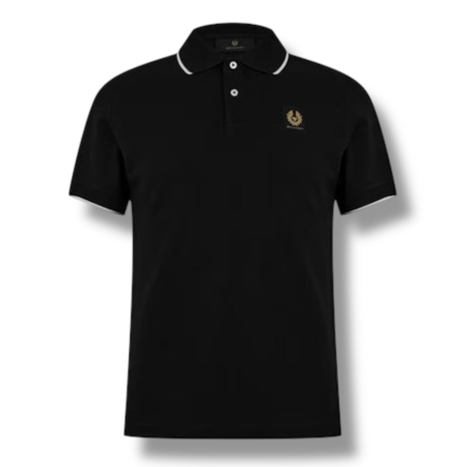 BELSTAFF TIPPED COLLAR POLO SHIRT BLACK