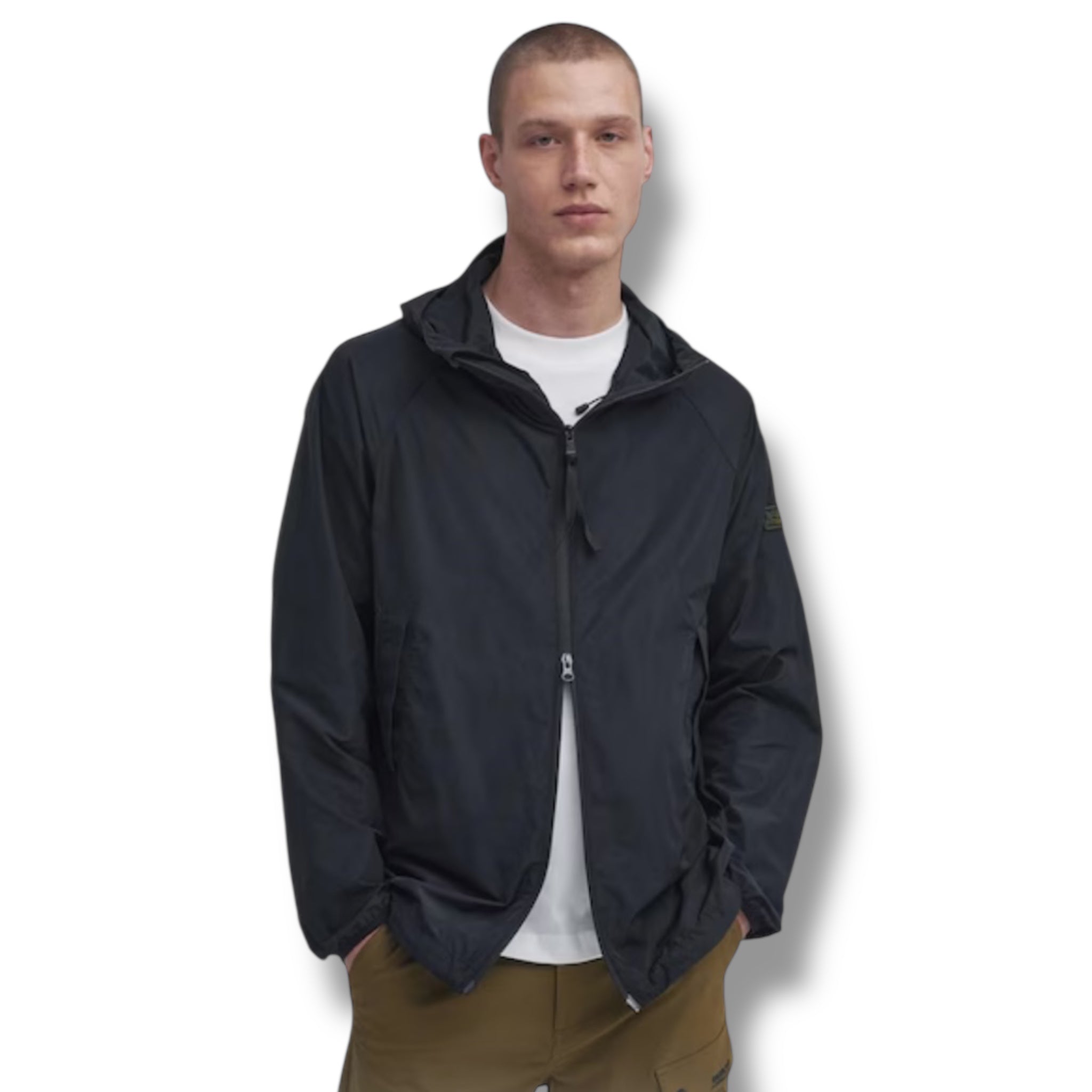 BARBOUR INTERNATIONAL PORTER HOODED RAIN JACKET BLACK