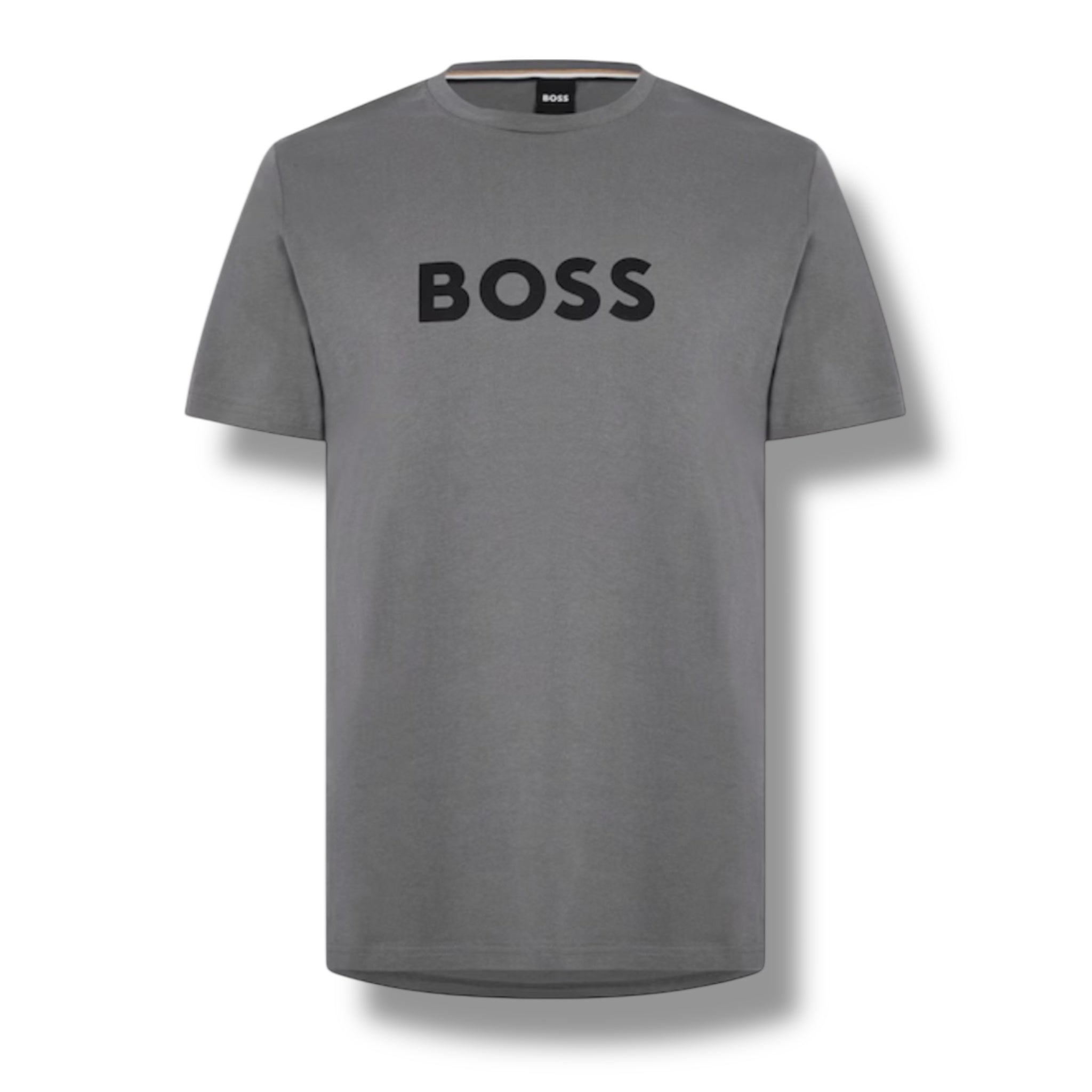 HUGO BOSS BIG LOGO T-SHIRT & SWIM SHORTS COMBO GUNMETAL GREY